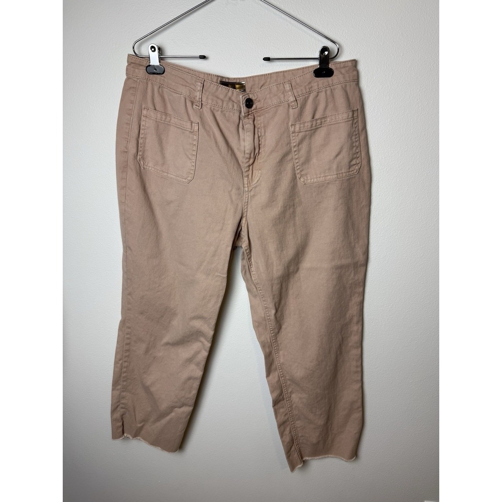 Kut from the Kloth Reese High Rise Ankle Straight Leg Jeans `14 Raw Hem Mauve
